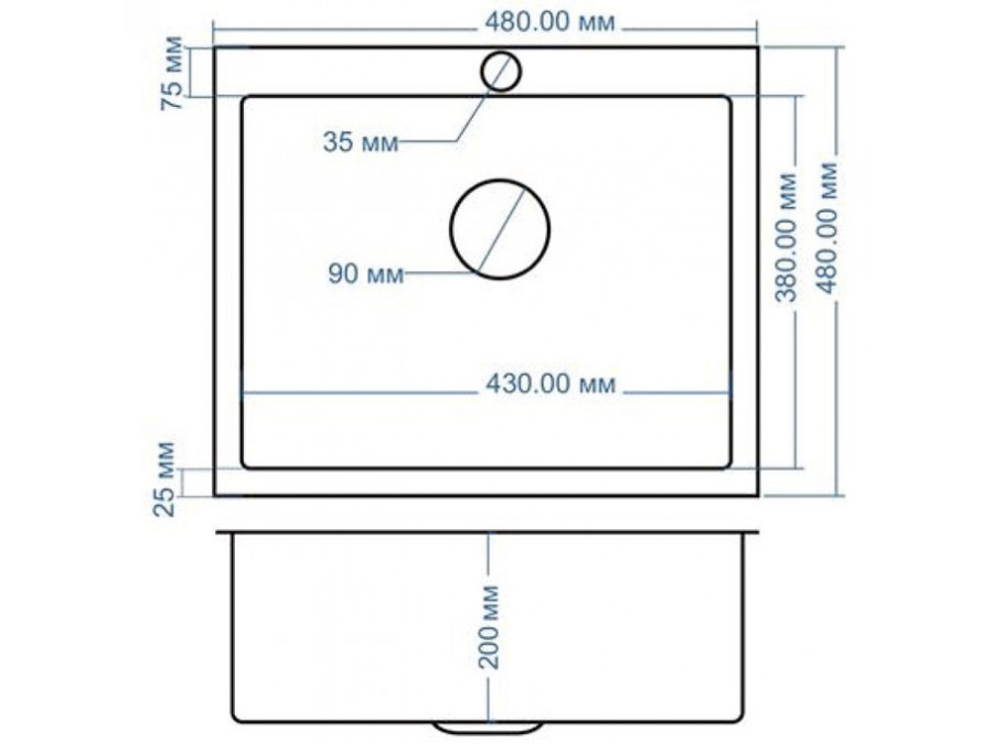 Кухонная мойка AML-4848 Графит