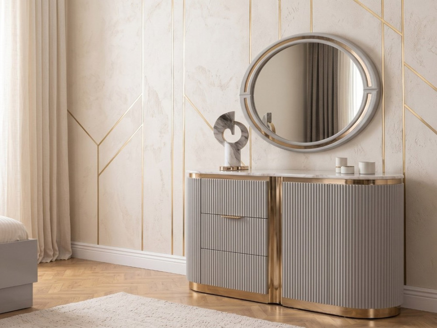 Комод с зеркалом Ницца luxury, мокко