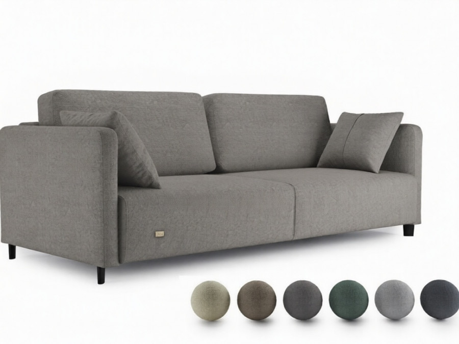 Диван-кровать Монако Нартми, букле Флайми, независимый пружинный блок, на ножках