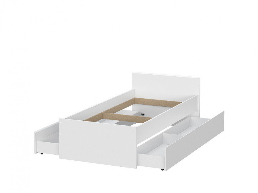 Токио Кровать 900 (0,9х2,0) Белый текстурный