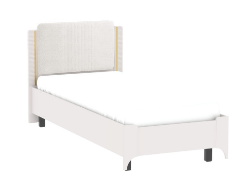 Кровать 900 с мягким изголовьем Сиде белый