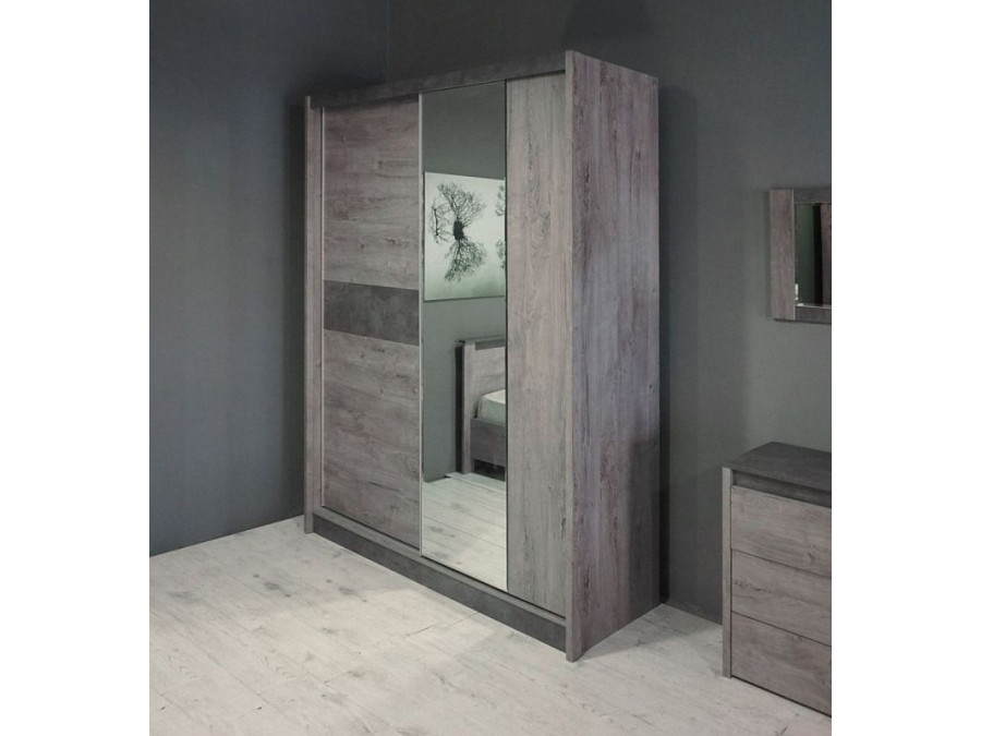 Шкаф-купе 2-дв. 2300 Денвер 1778*631*2300 Риббек серый