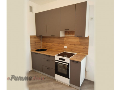 Кухня 2000 (2 метра) серый с деревом с отдельно стоящей плитой